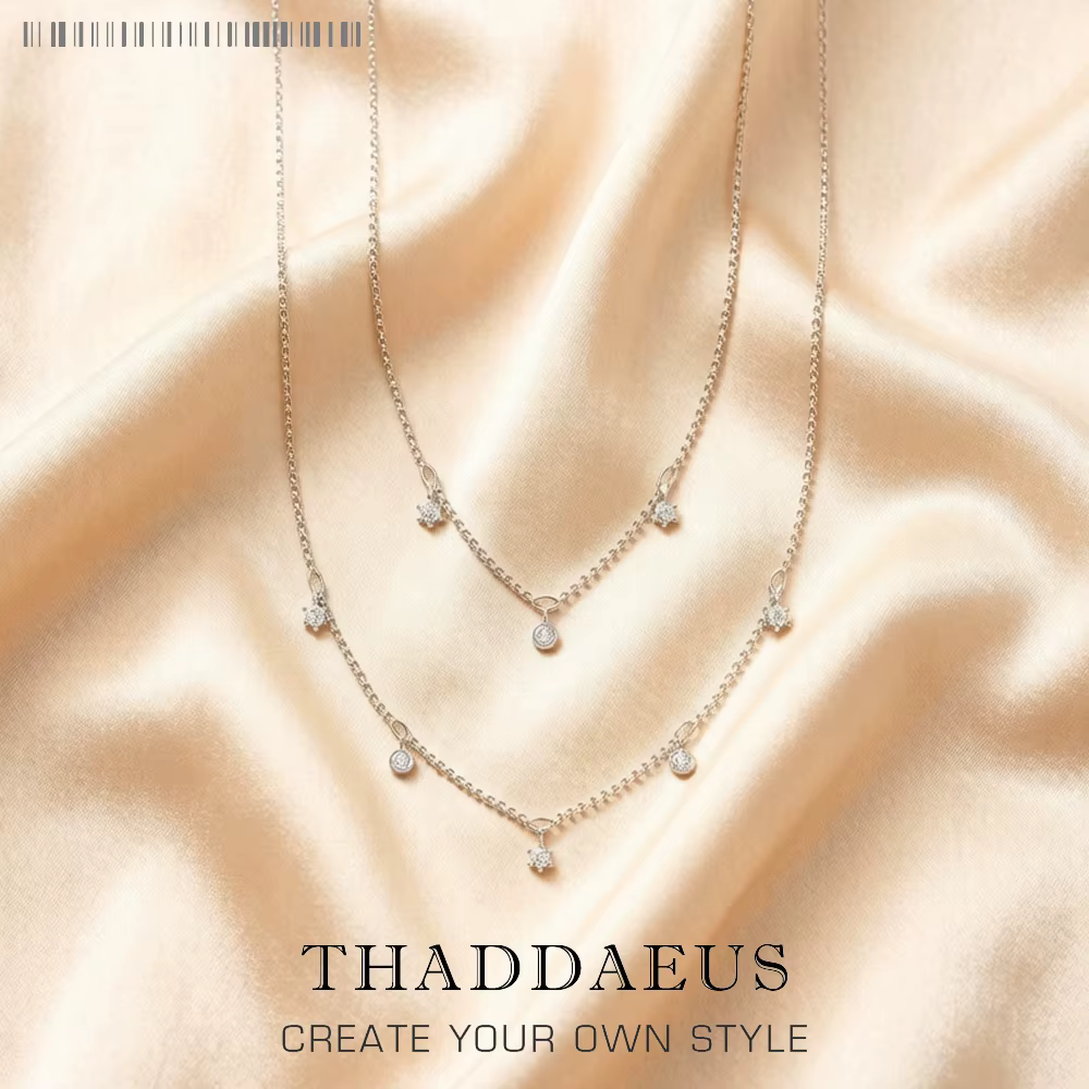 Collier Double rangée de pierres blanches