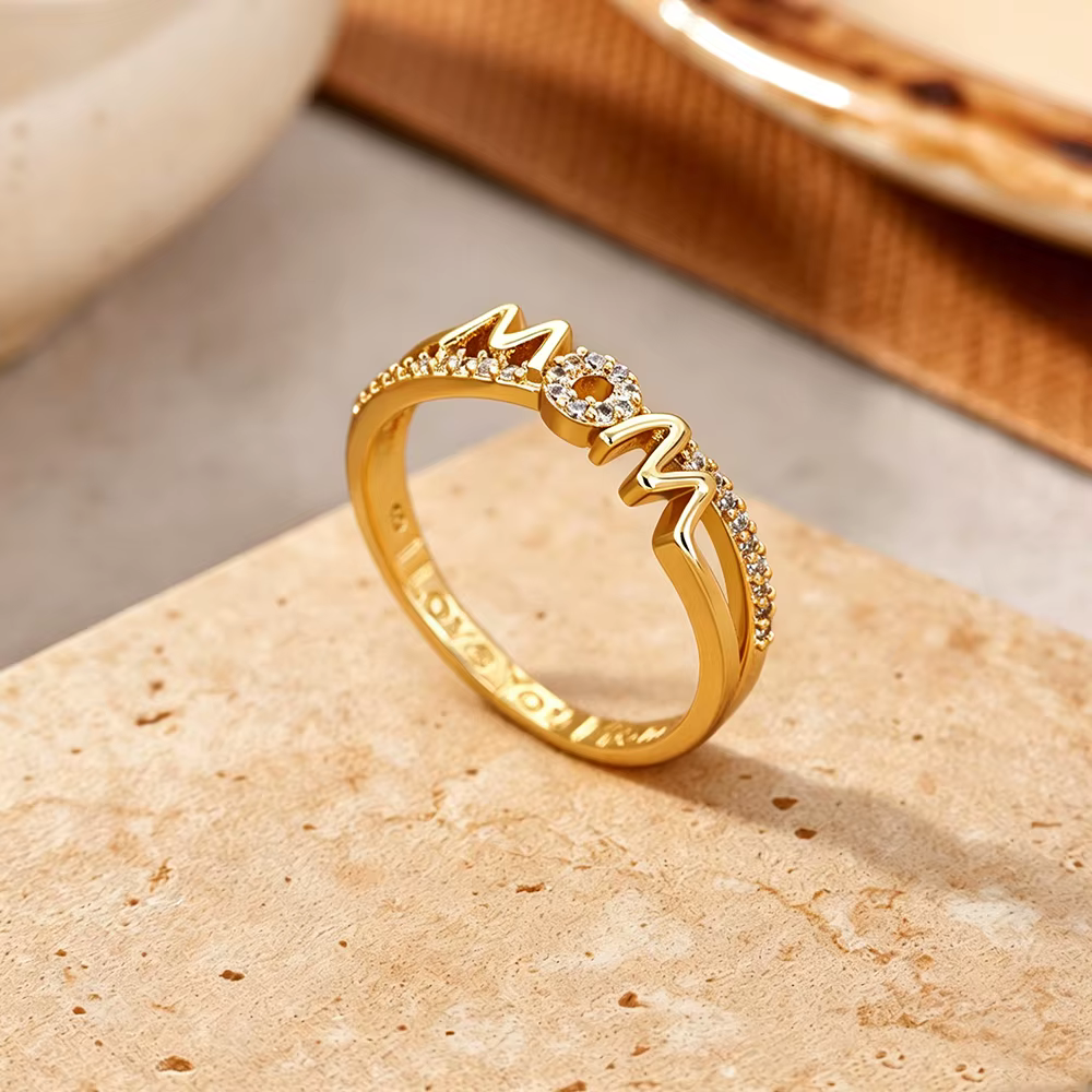 Élégantes bagues en zircon avec initiales pour femme, plaquées or 18 carats, bijoux fantaisie géométriques, cadeaux pour toutes les occasions