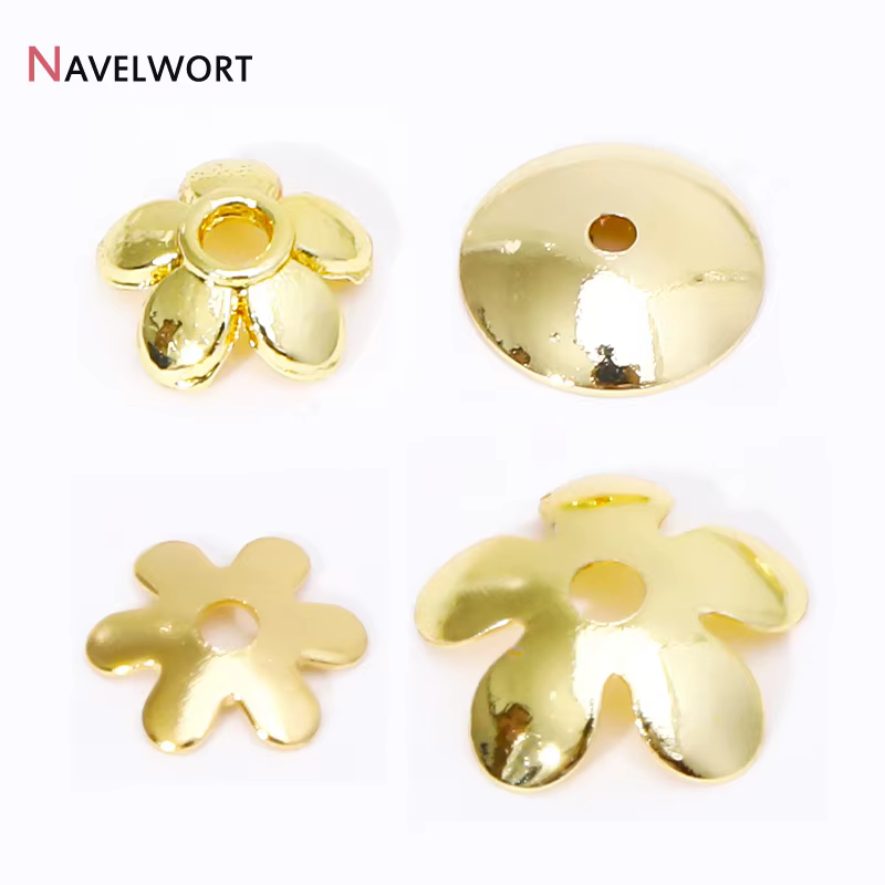 Capuchons de perles en laiton plaqué or 14 carats et 18 carats