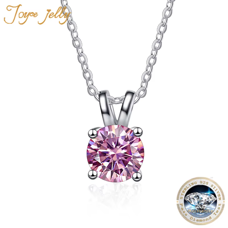 PomerceJelly-Collier Pendentif Moissanite pour Femme