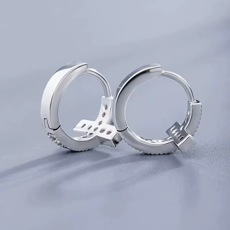 Huitan – boucles d'oreilles circulaires croisées délicates pour femmes/hommes