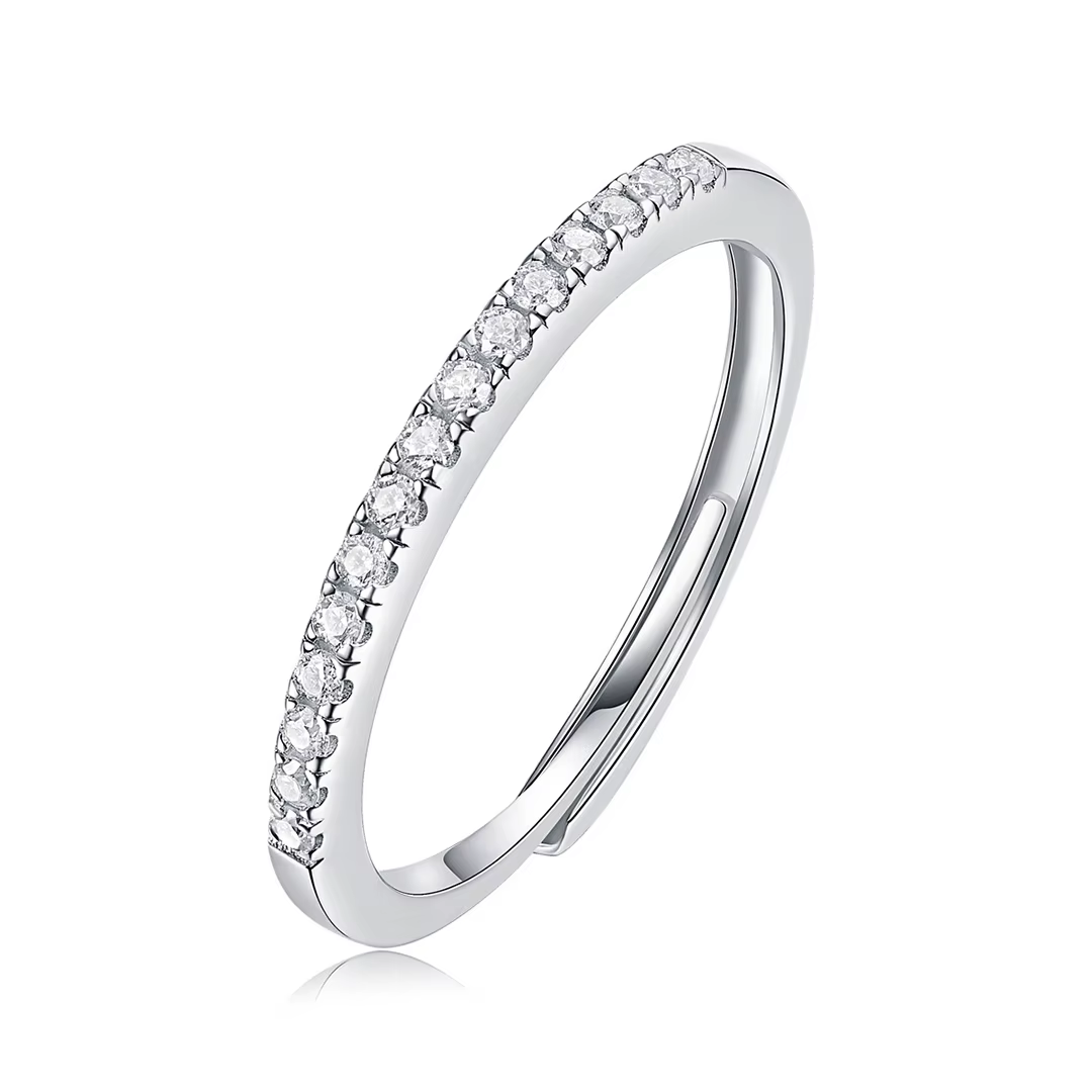 Bague pour femme en argent pur S925 avec diamant moissanite