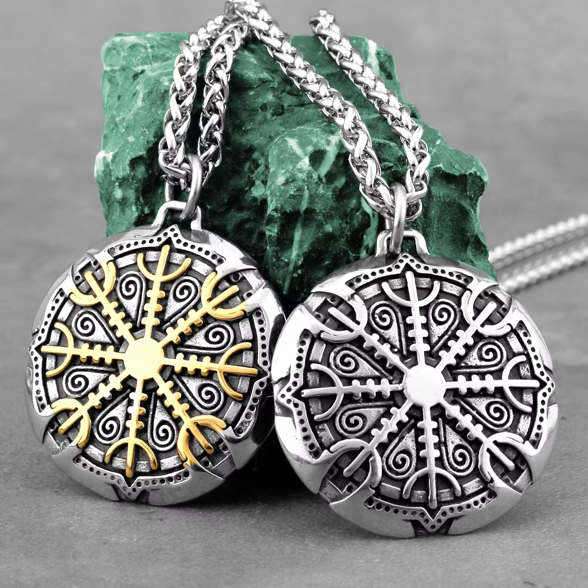 Viking Awe – collier en acier inoxydable pour hommes
