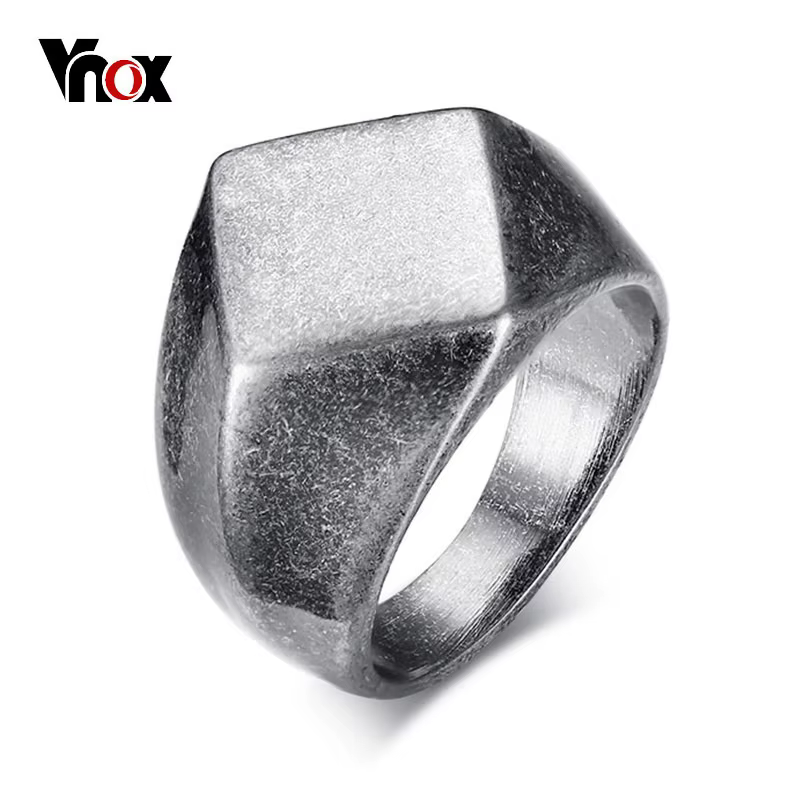 Vnox – bague en forme de losange pour homme