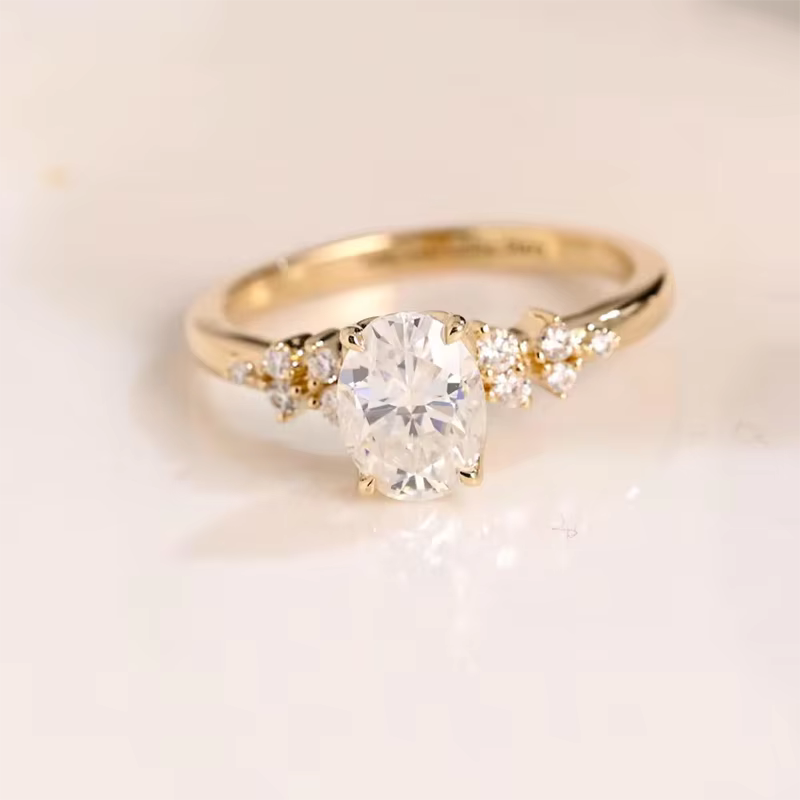 Bague Halo Moissanite en argent Sterling 925