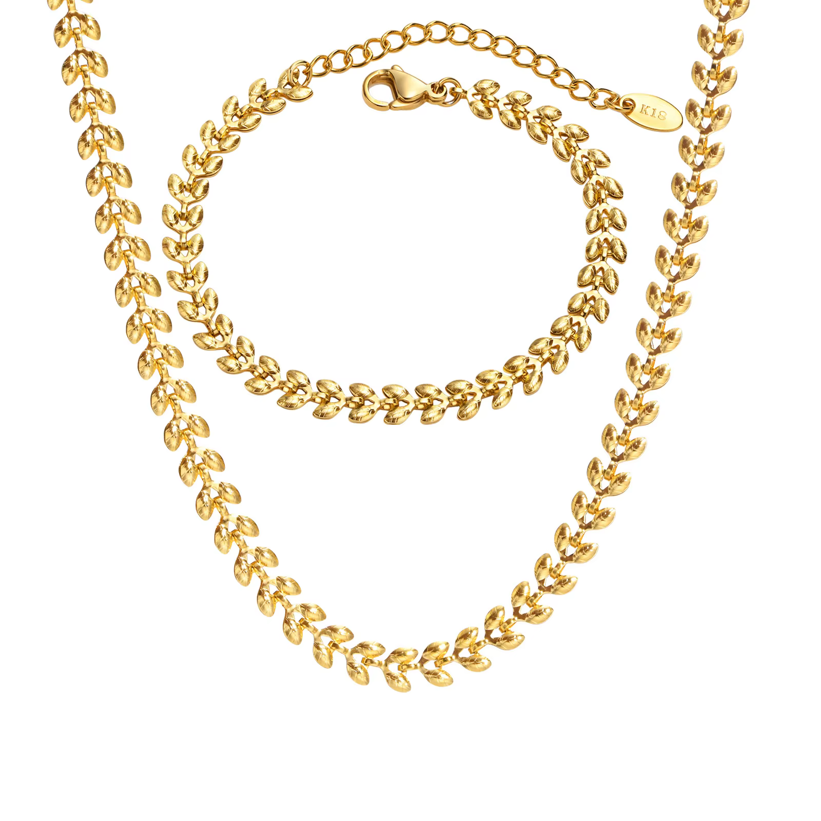 Collier chaîne feuille d'olivier pour femmes