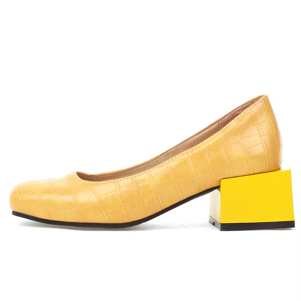 Chaussures à Talons Bas Carrés pour Femme