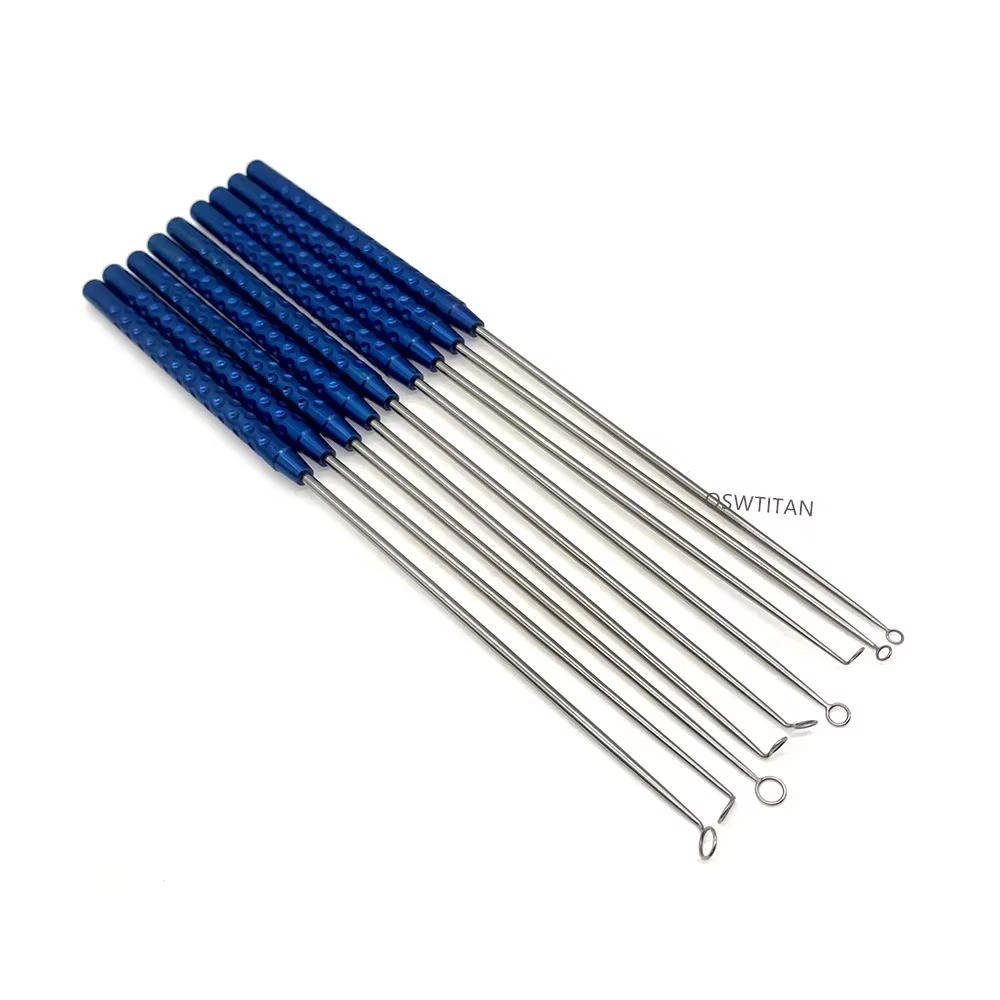 Curette à micro-anneaux avec pointe d'anneau droite 45