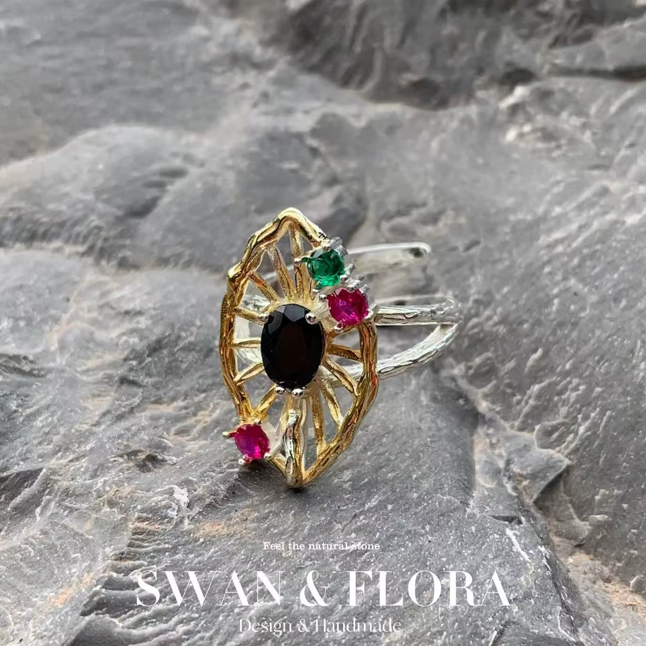 Bague en saphir naturel de 3MM