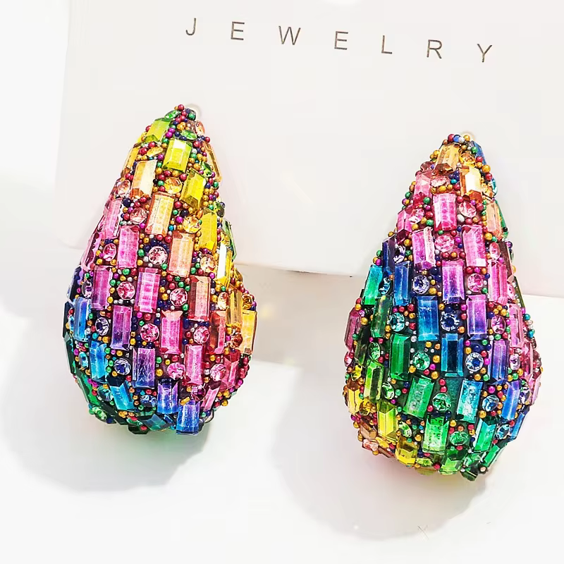 Boucles d'oreilles créoles en forme de goutte d'eau pour femmes