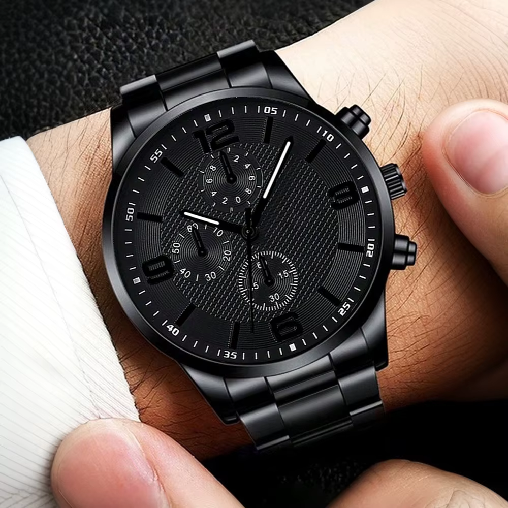 4 pièces coffret cadeau pour hommes d'affaires ensemble de montre tendance de la mode