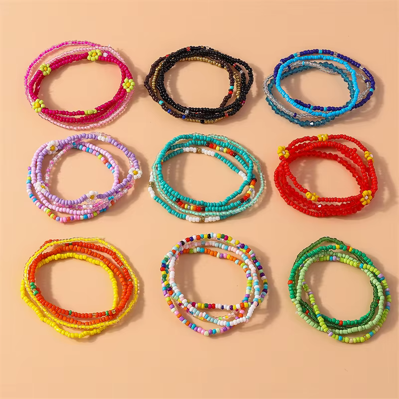Bracelets de perles colorées faits à la main bohème pour femmes