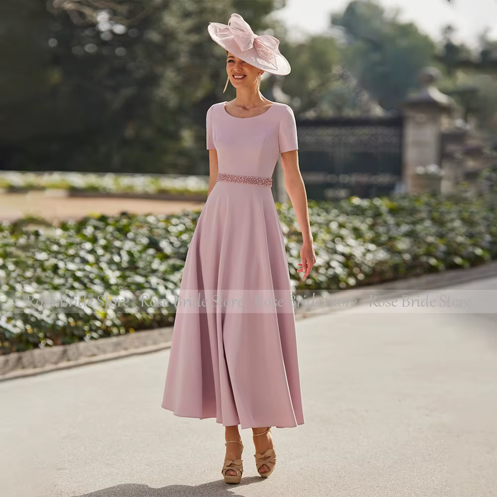 Robe de mariage rose pâle pour la mère de la mariée