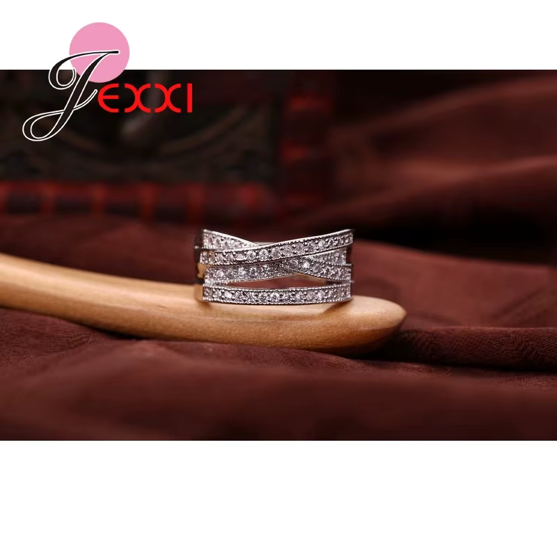 Bague de fiançailles en argent regardé 925 pour femme