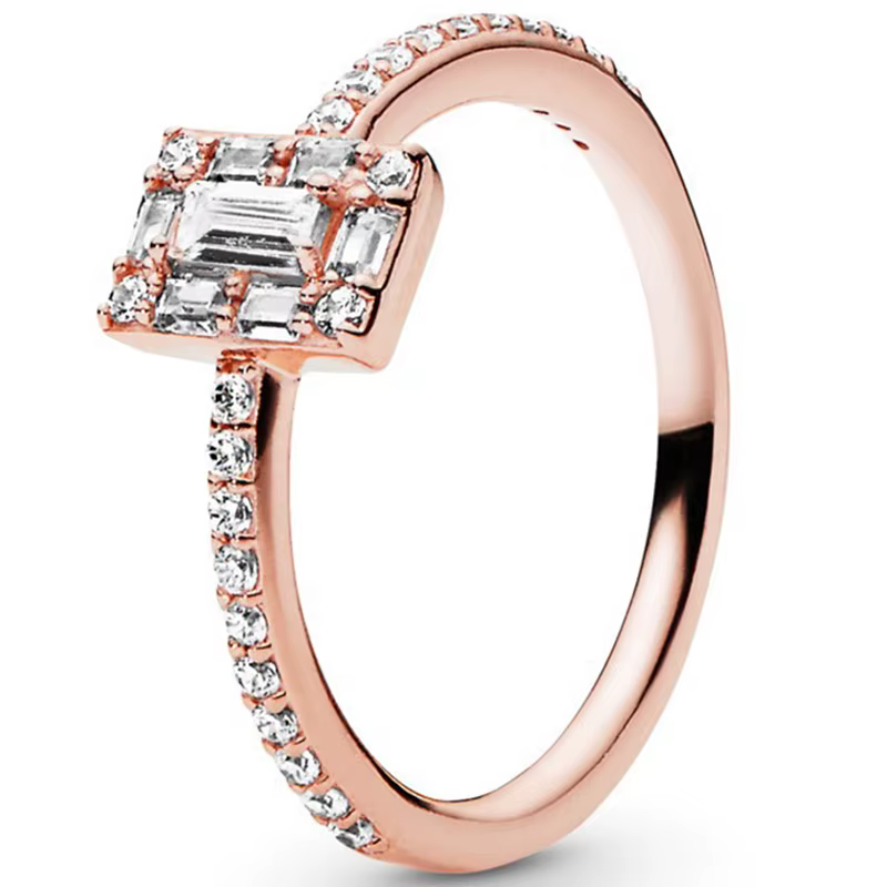 Bague minimaliste de luxe en argent sterling S925