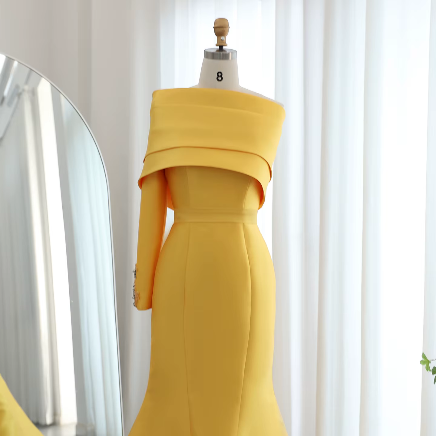 Sharon Said – robe de soirée de forme sirène jaune