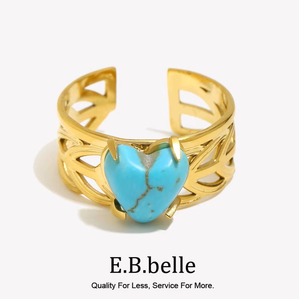 E.B.belle – bague d'ouverture en forme de feuille