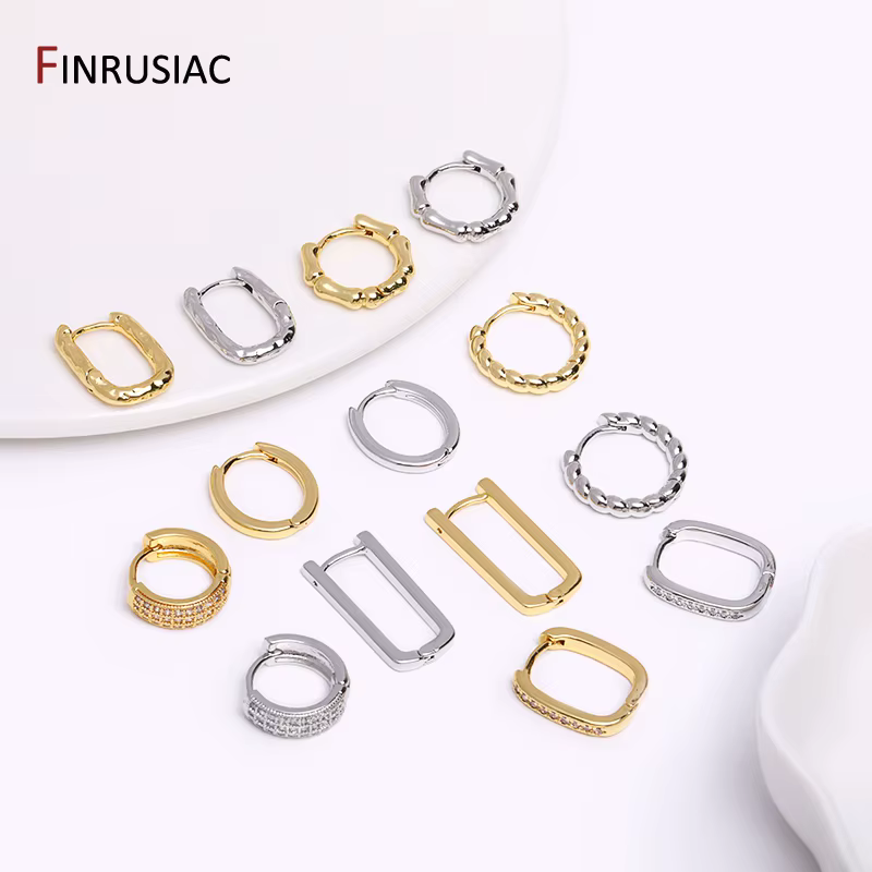 Boucles d'oreilles en laiton plaqué or pour femmes