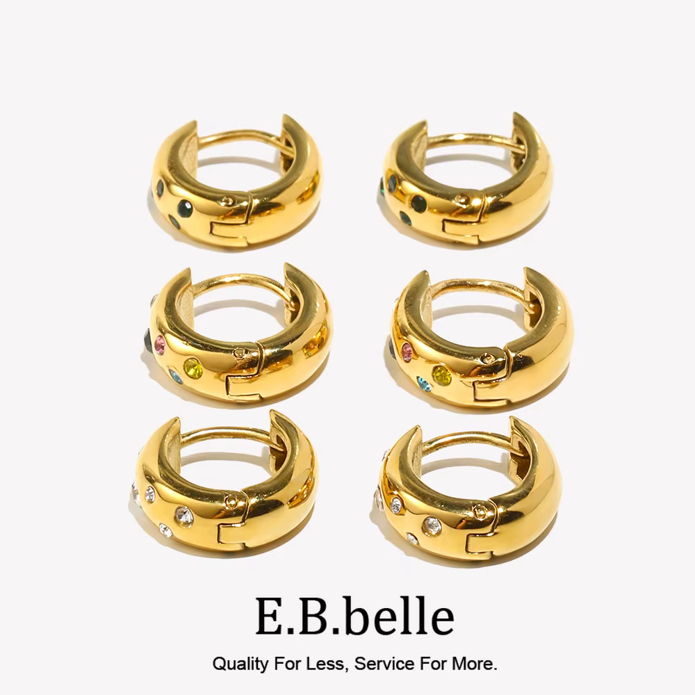 E.B.belle-Boucles d'Oreilles Colorées en Acier Inoxydable pour Femme