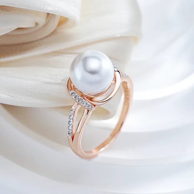 Wbmqda – bague élégante en perles blanches pour femmes