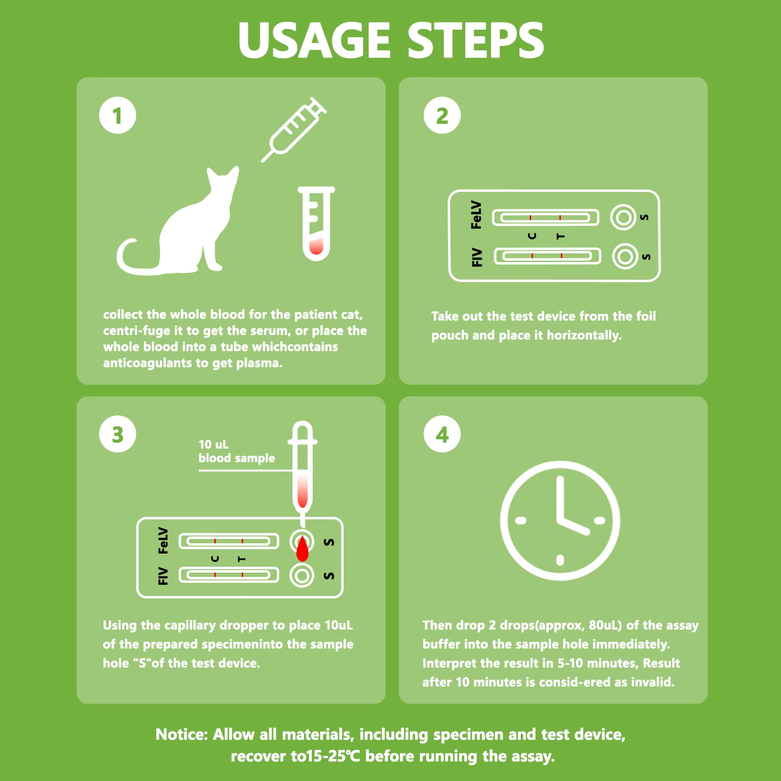 Analyste de test de chlore pour immunodéficience féline et leucémie pour chats