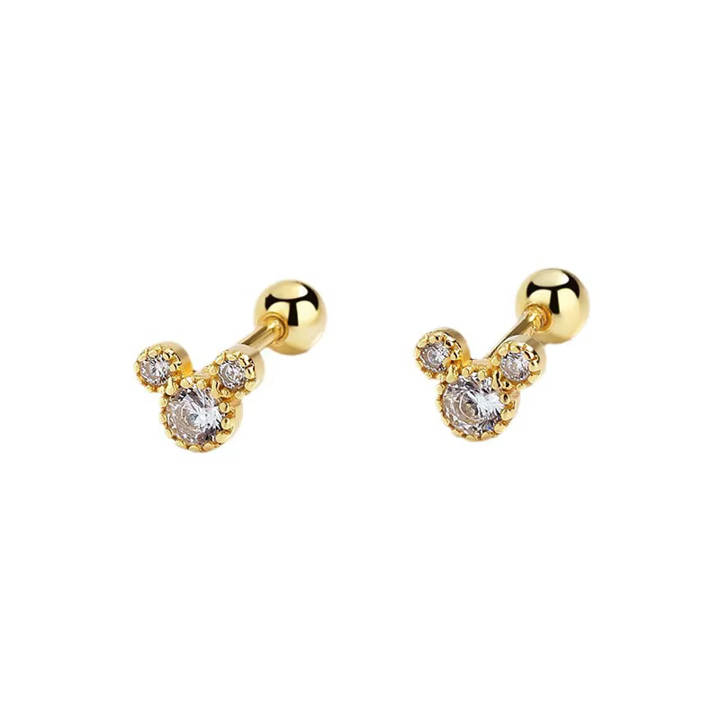 Uniorsj 100% 925 bijoux en argent Sterling brillant Zircon belle mignon dessin animé Mickey boucles d'oreilles pour les femmes
