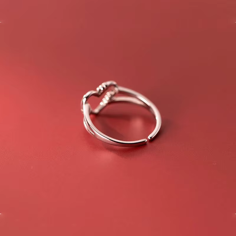 VOQ – bague rétro en forme de cœur pour femmes