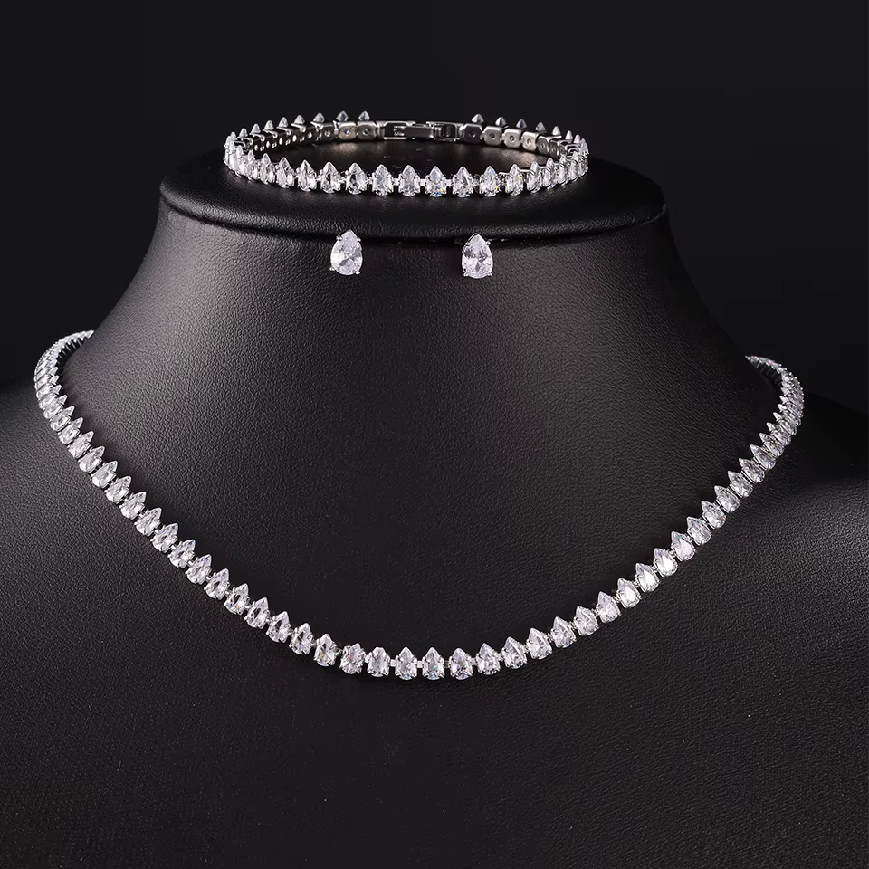 ZAKOL magnifique Buling AAA clair rond cubique zircone mariage mariée collier boucles d'oreilles fête ensemble de bijoux pour les femmes