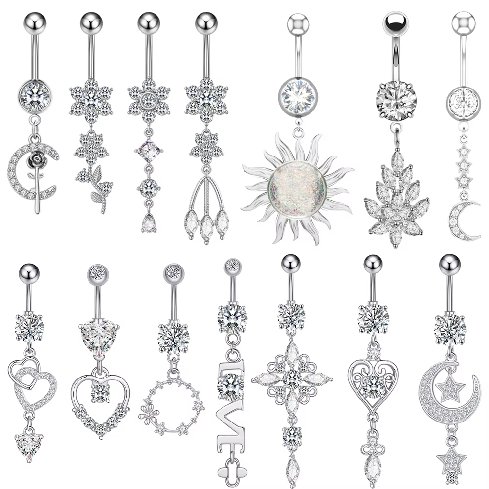 1PC Piercing de nombril long pour femme