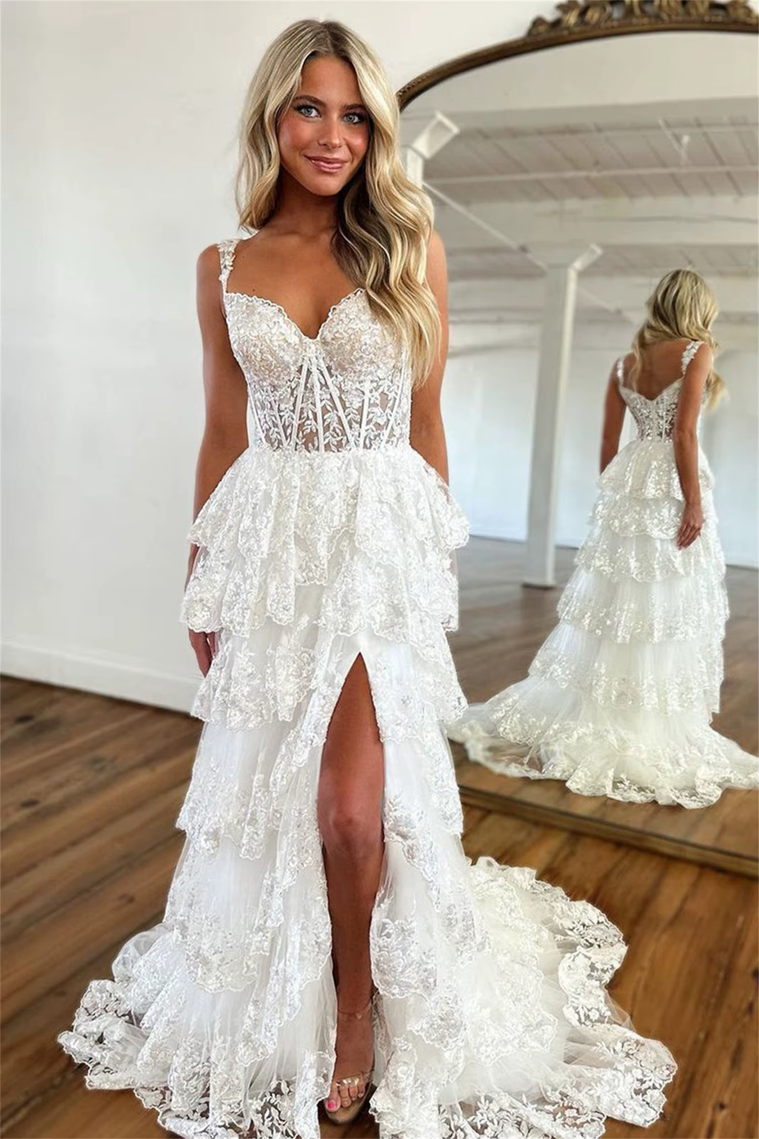 Aileen-Robe de Soirée en Dentelle pour Femme
