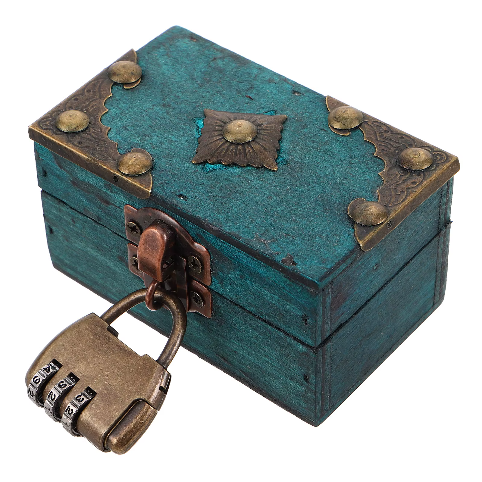 Coffre de rangement en bois vintage avec serrure, boîte à bijoux rétro, coffre au trésor pour la décoration de la maison, conteneur pour bibelots et souvenirs, boîtes au trésor