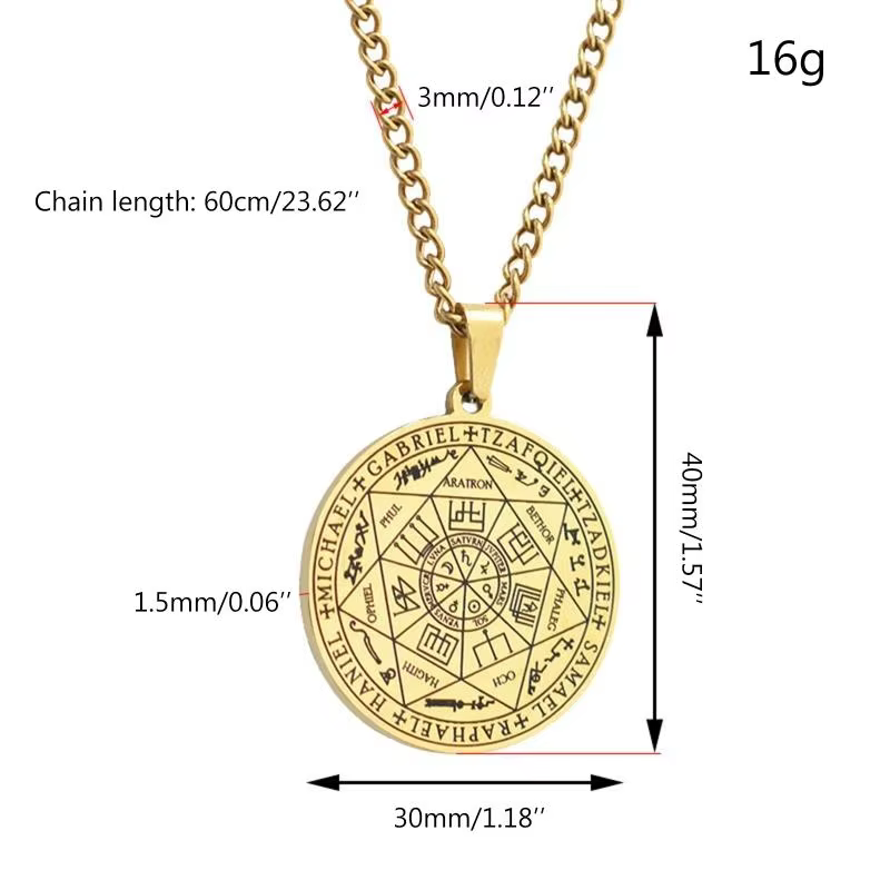 652d Collier en argent Scellés déclaration couloir pendentif des sept Archanges
