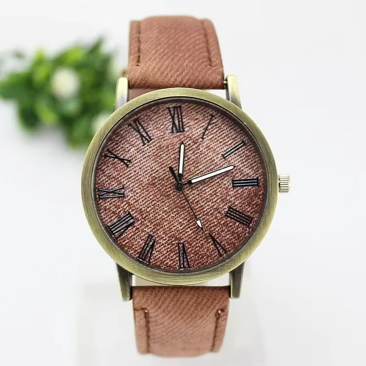 Nouvelle mode hommes montre à Quartz décontractée femmes Jean tissu bracelet en cuir robe montres Relogio Feminino dames montre-bracelet horloge chaude