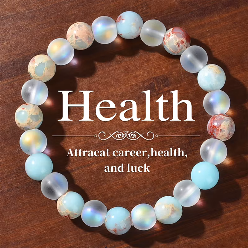 Bracelet de perles Aura Quartz et sédiments océaniques
