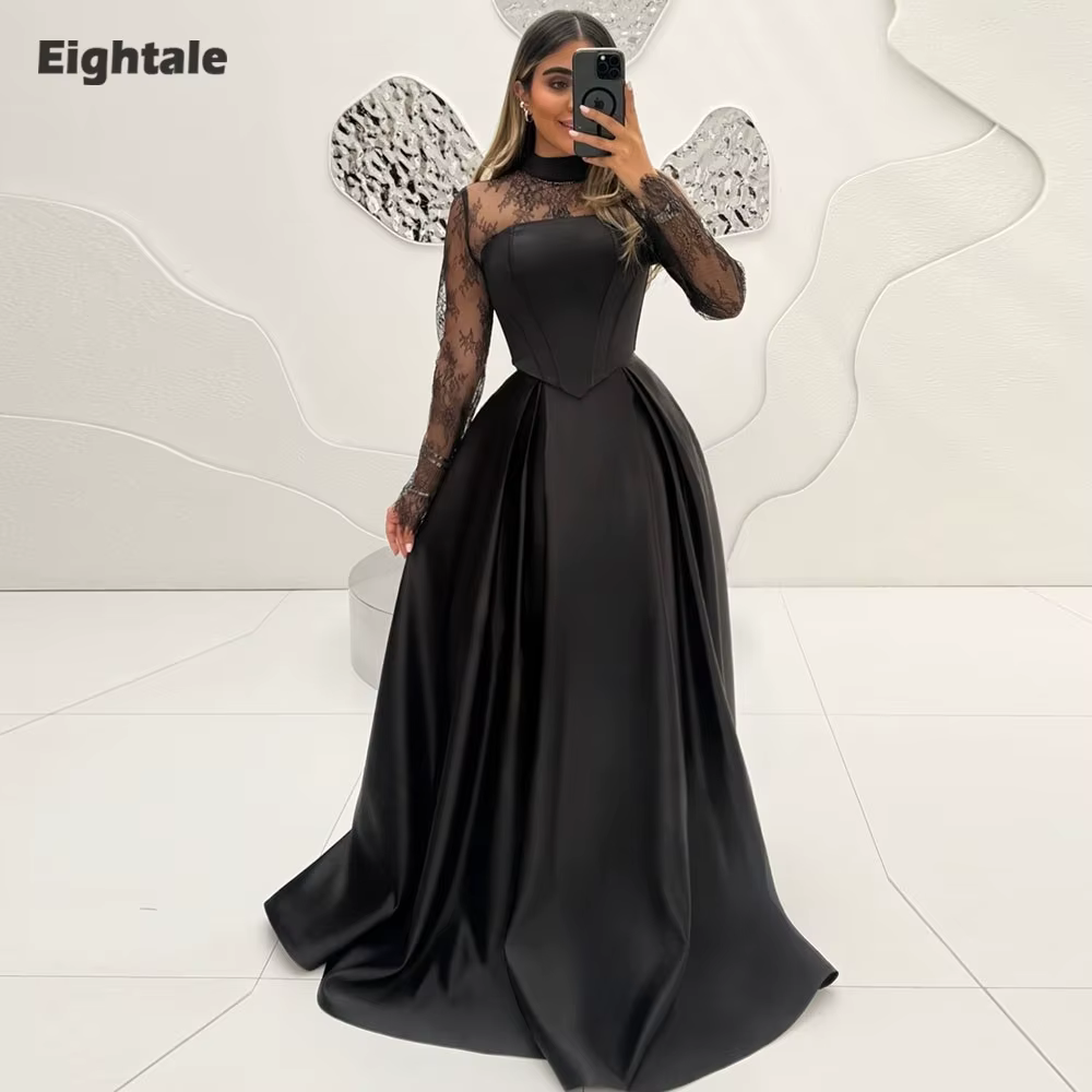 Robe de mariée noire arabe Eightale