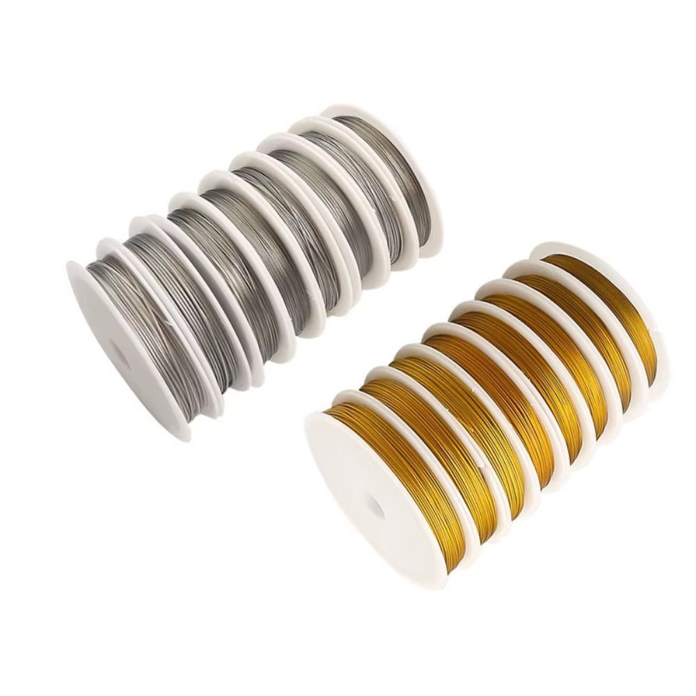 Nouveau fil de bijoux en acier or argent 0.30/0.38/0.45/0.50/1.0mm fil d'argent or pour la fabrication
