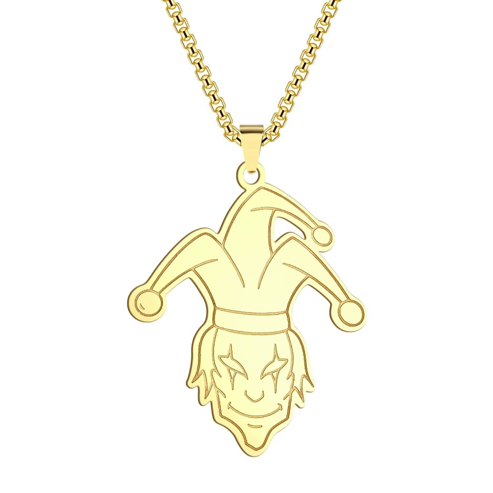 Collier pendentif Joker gothique pour femmes et hommes, bijoux esthétiques foncés en acier inoxydable, cadeaux