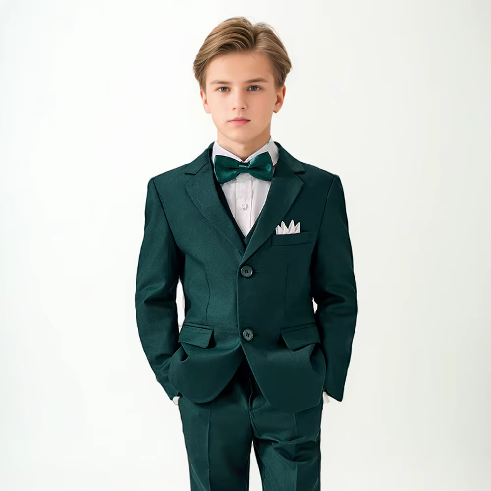 Ensemble de Costume vert haut de gamme pour garçons