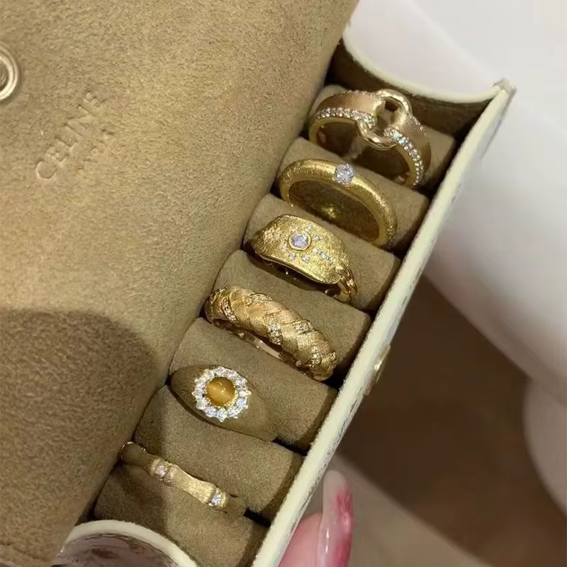 Bague ouverte dorée Vintage Super robuste