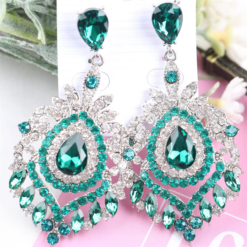 Boucles d'oreilles en cristal de luxe pour femmes