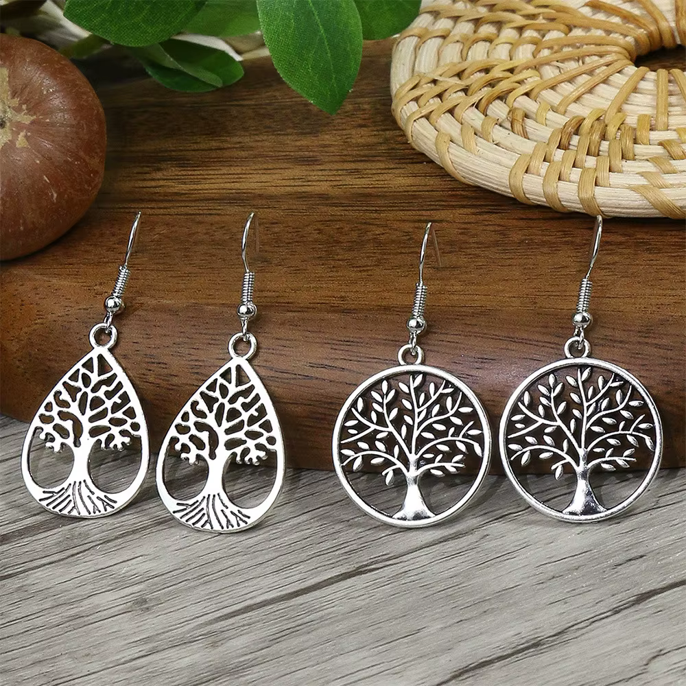 Boucles d'oreilles arbre de vie ethnique pour femmes
