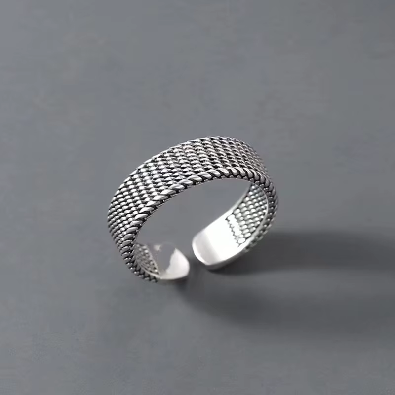 Bague à ligne géométrique pour hommes