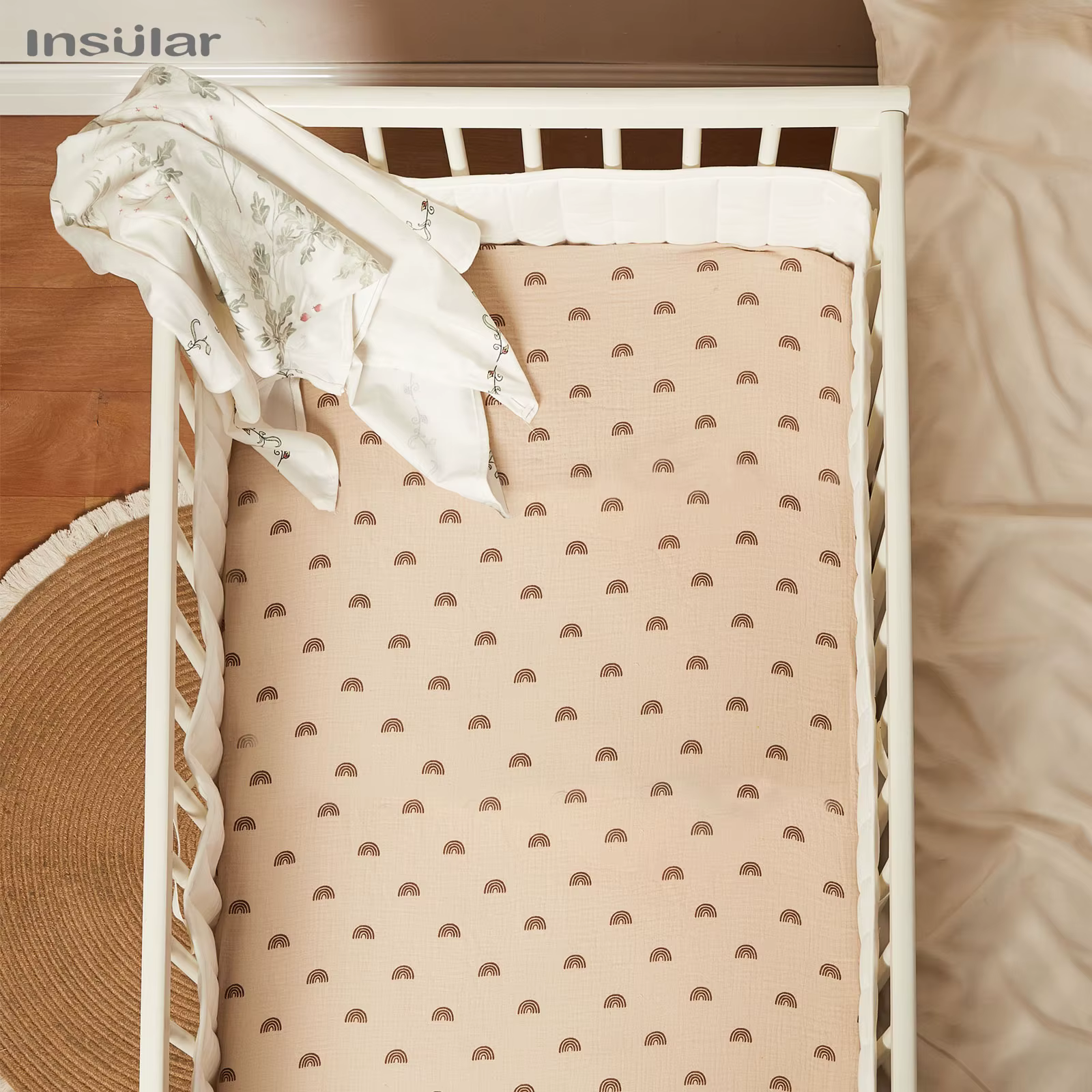 Draps-housses 100 % coton pour berceau