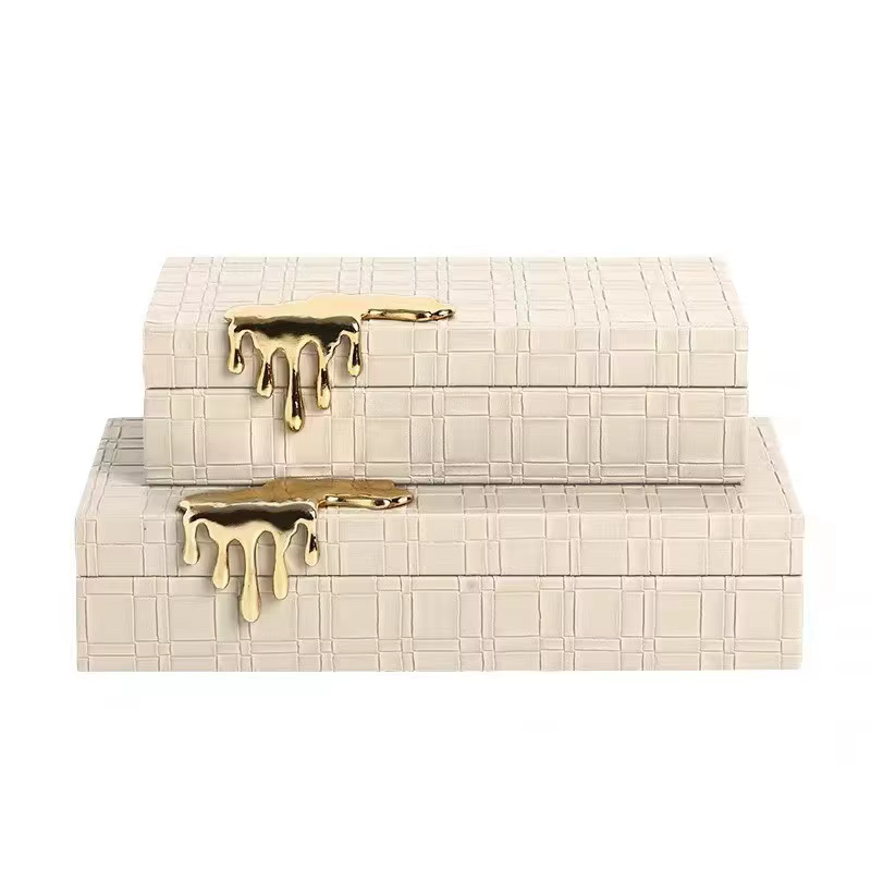 Boîte à bijoux en cuir double exquise pour femme