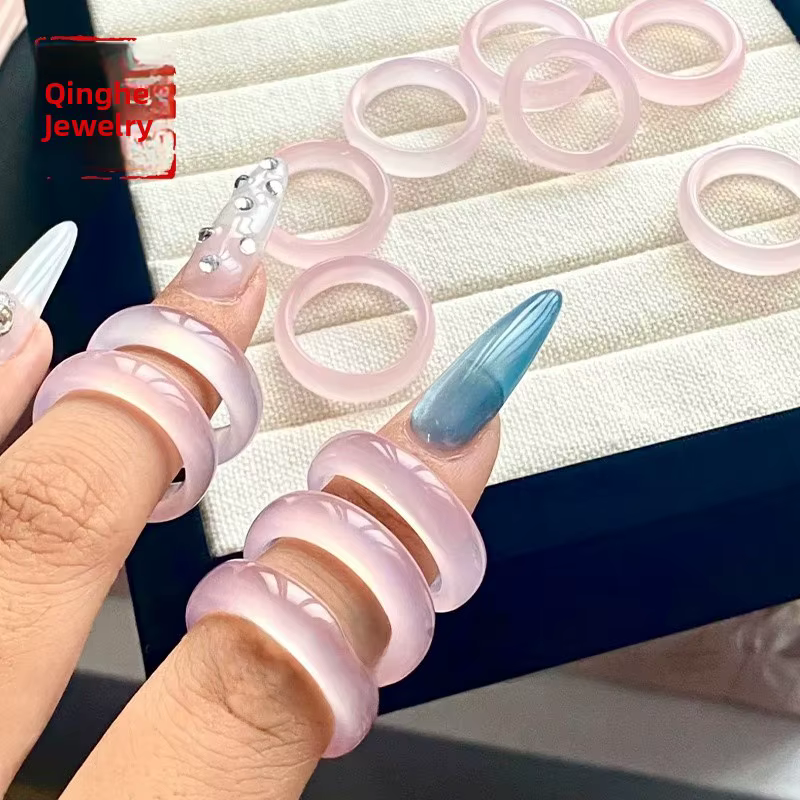 Bague en Agate Rose Naturelle