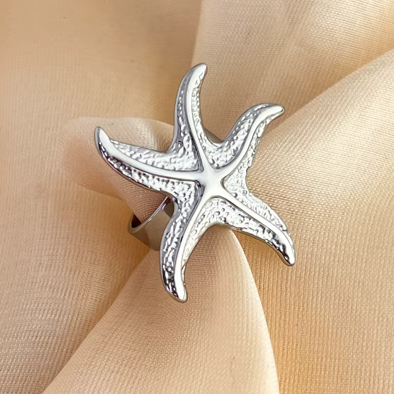 LATS Vintage étoile de mer bague pour femmes hommes nouvelle mode grande