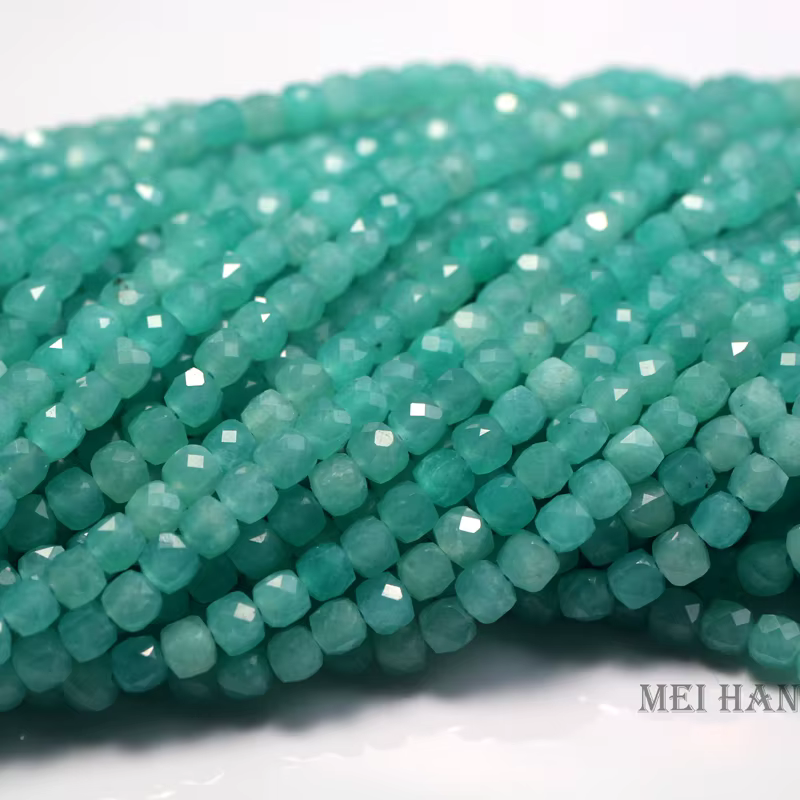 Meihan-Cube à facettes en perles naturelles de 4mm, pour conception de bijoux, cadeau de bricolage