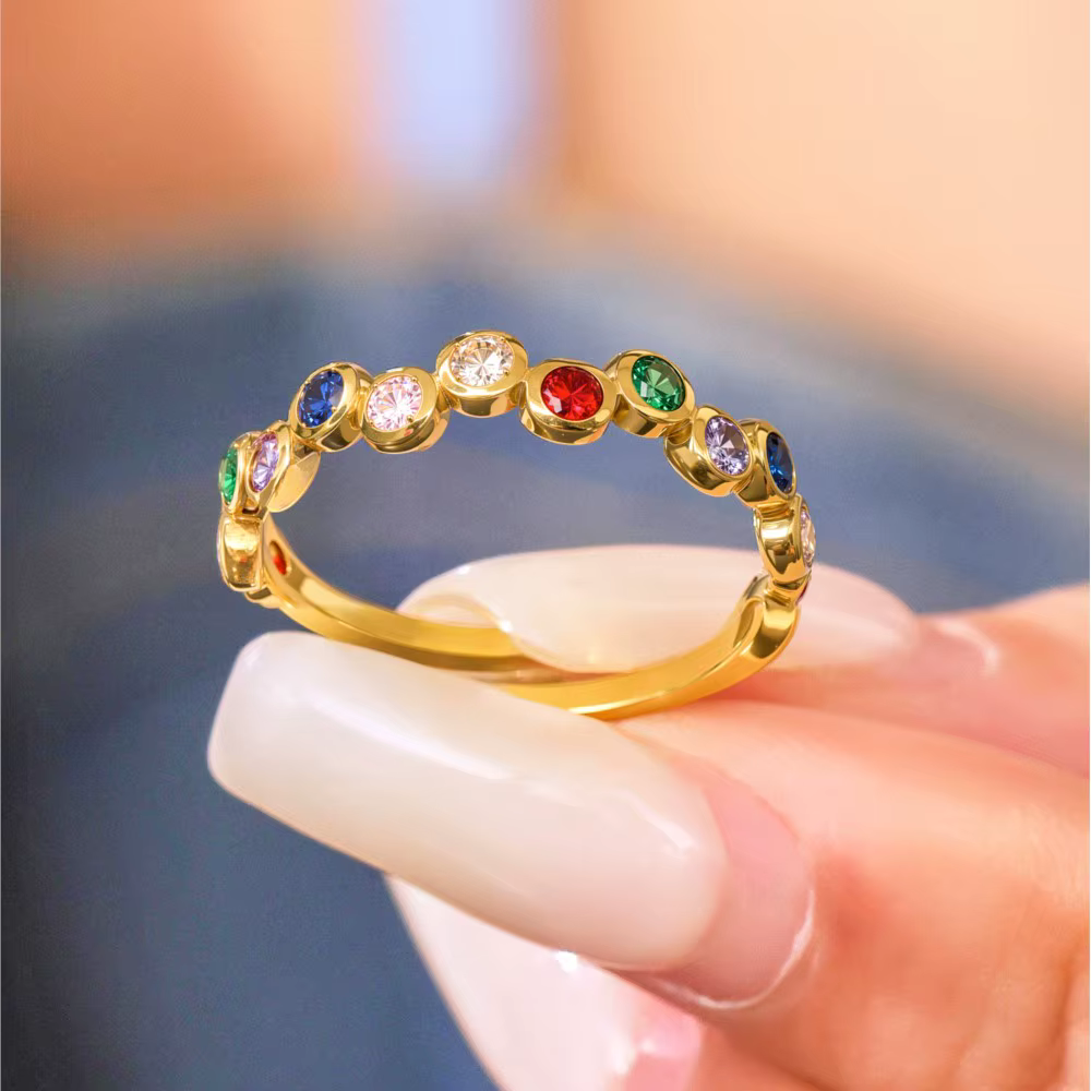 Bagues Boho en acier inoxydable plaqué or 18 carats