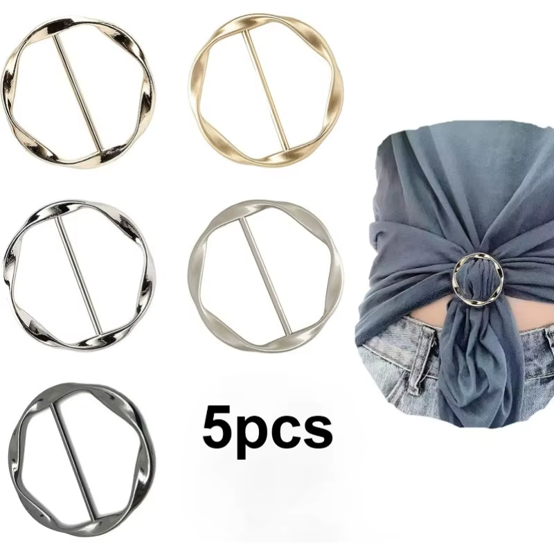 Lot de 5 clips pour écharpe et col de T-shirt