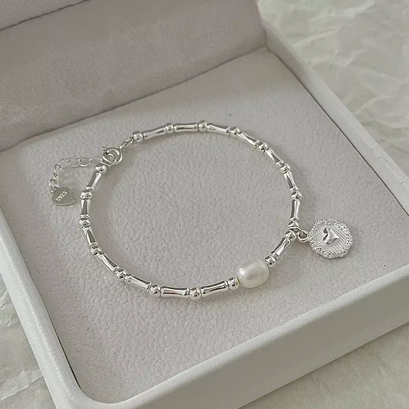 Bracelet en argent Sterling 925 pour femmes, perles partielles, nœuds, Design de luxe, à la mode, breloque, bijoux de fête